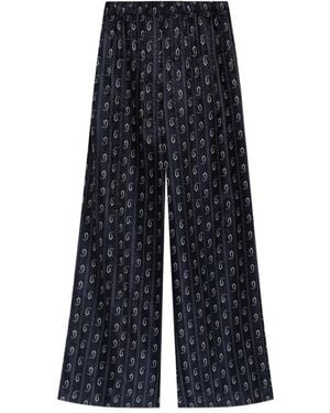 Tory Burch Paisley Print Wide-Leg Trousers - Blau