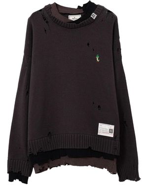 Maison Mihara Yasuhiro レイヤード セーター - ブラック