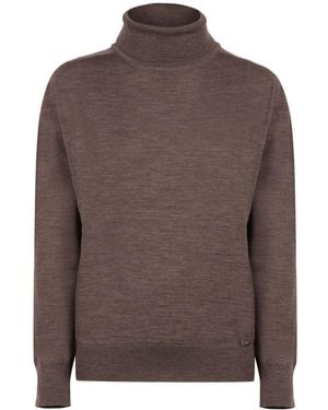 Kiton Pull Dolcevita En Laine - Marron