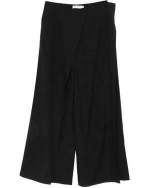 Viktoria Chan Pantalon Avana À Détails De Plis - Black
