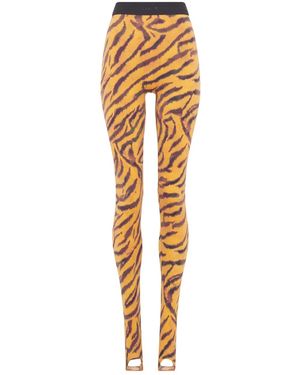 Marine Serre Tiger-Print Leggings - Metallic