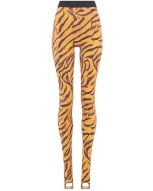 Marine Serre Tiger-Print Leggings - Metallic