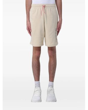 EA7 Logo-Print Drawstring Shorts - Natural