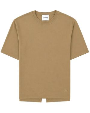 Nude T-Shirt Mit Offenem Saum - Natur
