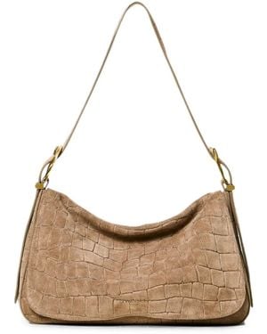 Twinset Liliane Croc-Effect Leather Tote Bag - Natural