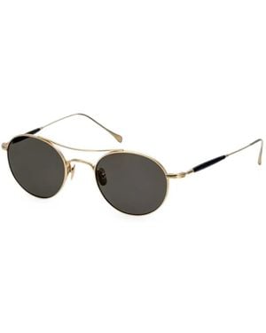 Masunaga Gms132T Round-Frame Sunglasses - Metallic