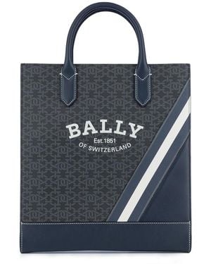 Bally Bolso Shopper Con Logo Estampado - Negro