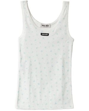 Miu Miu Cotton Tank Top - White