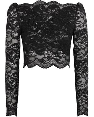 Rabanne Top De Encaje Festoneado - Negro