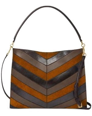 Veronica Beard Vida Chevron Shoulder Bag - Black