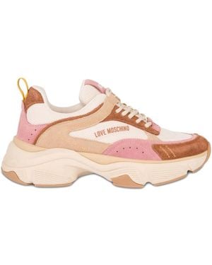 Love Moschino Heart Appliqué Trainers - Pink