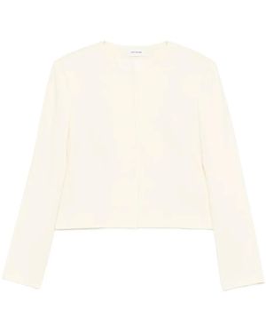 A.M.G Chaqueta Con Cuello Redondo - Blanco