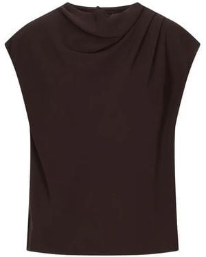 Agnona Draped Sleeveless Blouse - Black