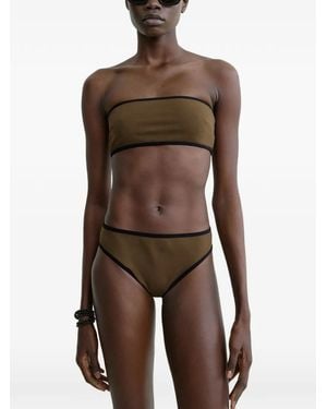 TOTEME Stripe Edge Bikini Bottoms - Brown