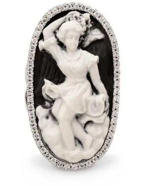 Cameo & Beyond Cupids Playing Trumpet Ring - White