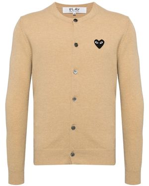 COMME DES GARÇONS PLAY Roud-Neck Emblem Knit - Natural