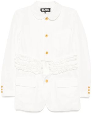 COMME DES GARÇON BLACK Ruffle-Trim Jacket - White