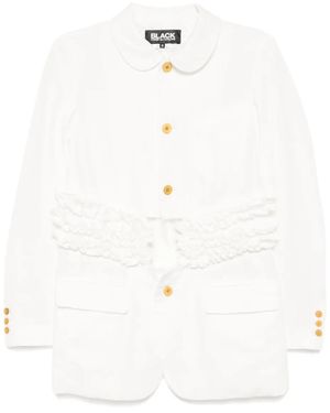 COMME DES GARÇON BLACK Ruffle-Trim Jacket - White