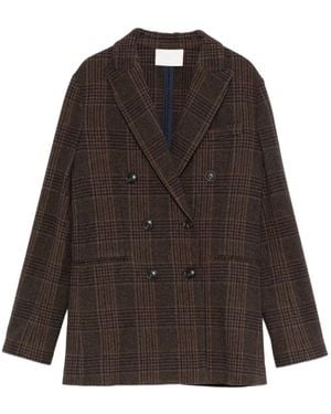 Circolo 1901 Checked Double-Breasted Blazer - Brown