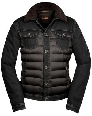 Moorer Padded Denim Jacket - Black