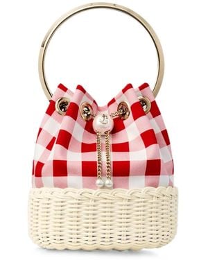 Jimmy Choo Karierte Bon Bon Schultertasche - Rot