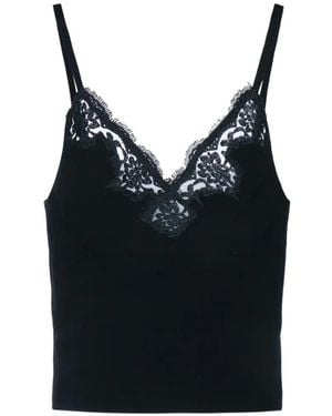 ERMANNO FIRENZE Lace-Trim Top - Black