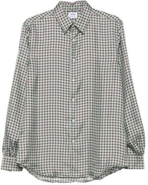 Aspesi Geometric-Print Silk Shirt - Grey