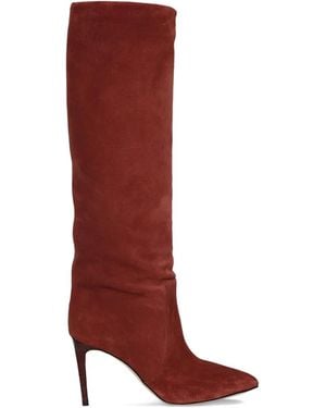 Paris Texas 85Mm Stiletto Suede Knee-High Boots - Red