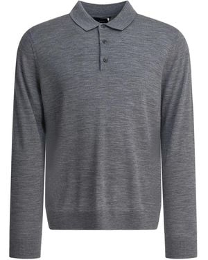 Vince Merino-Wool Polo Shirt - Grey