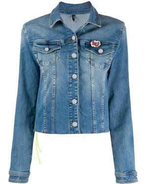 Liu Jo Cropped Denim Jacket - Blue
