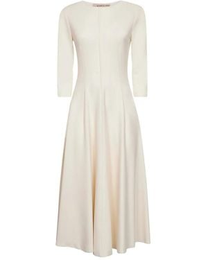 Blanca Vita Crew-Neck Flared Dress - Natural