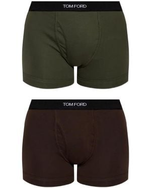 Tom Ford Set De 2 Bóxeres Con Logo En La Cinturilla - Verde