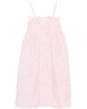 Cecilie Bahnsen Ambra Bow-Detail Midi Dress - Pink