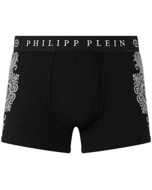 Philipp Plein Baroque Logo-Waistband Boxers - Black