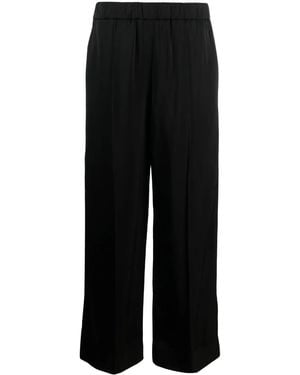 Jil Sander Elasticated-Waist Wide-Leg Trousers - Black