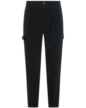 Herno Pleated Tapered Pants - Black