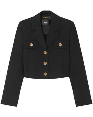 Versace Blazer With Open Lapels - Black