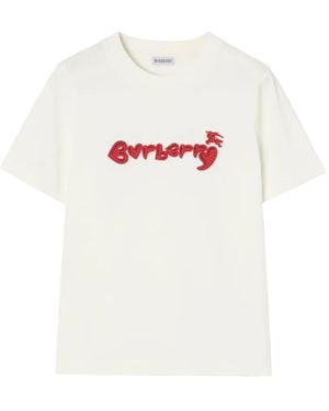 Burberry Heart Logo Cotton T-Shirt - White