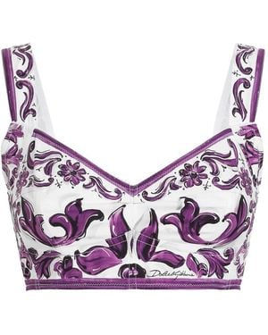 Dolce & Gabbana Top Con Stampa Grafica - Viola