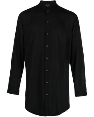 Tessitura Mandarin-Collar Shirt - Black