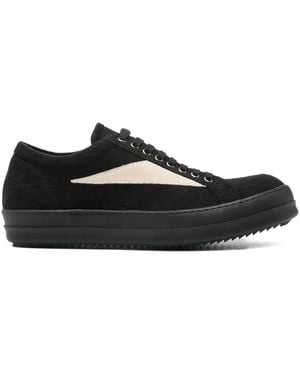 Rick Owens Suede Panel Sneakers - Black