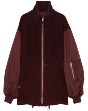 Yohji Yamamoto Flannel Darts Bomber Jacket - Purple