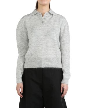 Amomento Polo-Collar Jumper - Grijs