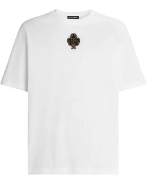 Dolce & Gabbana Cotton T-Shirt With Patch - White