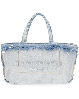 Alexander Wang Frayed Denim Tote Bag - Blue