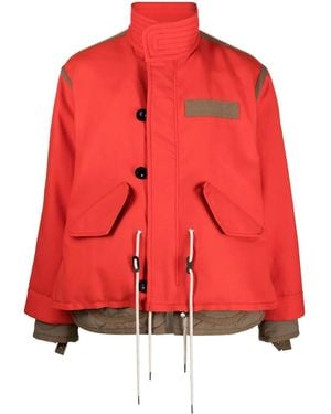 Sacai Jacke Mit Stehkragen - Rot