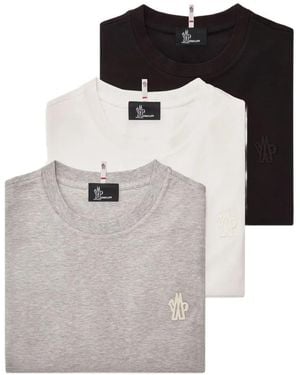 Moncler Logo Round-Neck T-Shirt (Set Of Three) - Grey