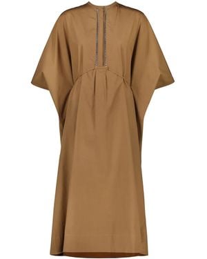 Yves Salomon Poplin Kaftan Dress - Brown