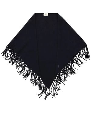 Weekend by Maxmara Wollen Sjaal Met Franje - Blauw