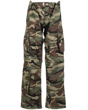 SRVC Studio Mecha Camouflage-Print Cut-Out Cargo Pants - Green